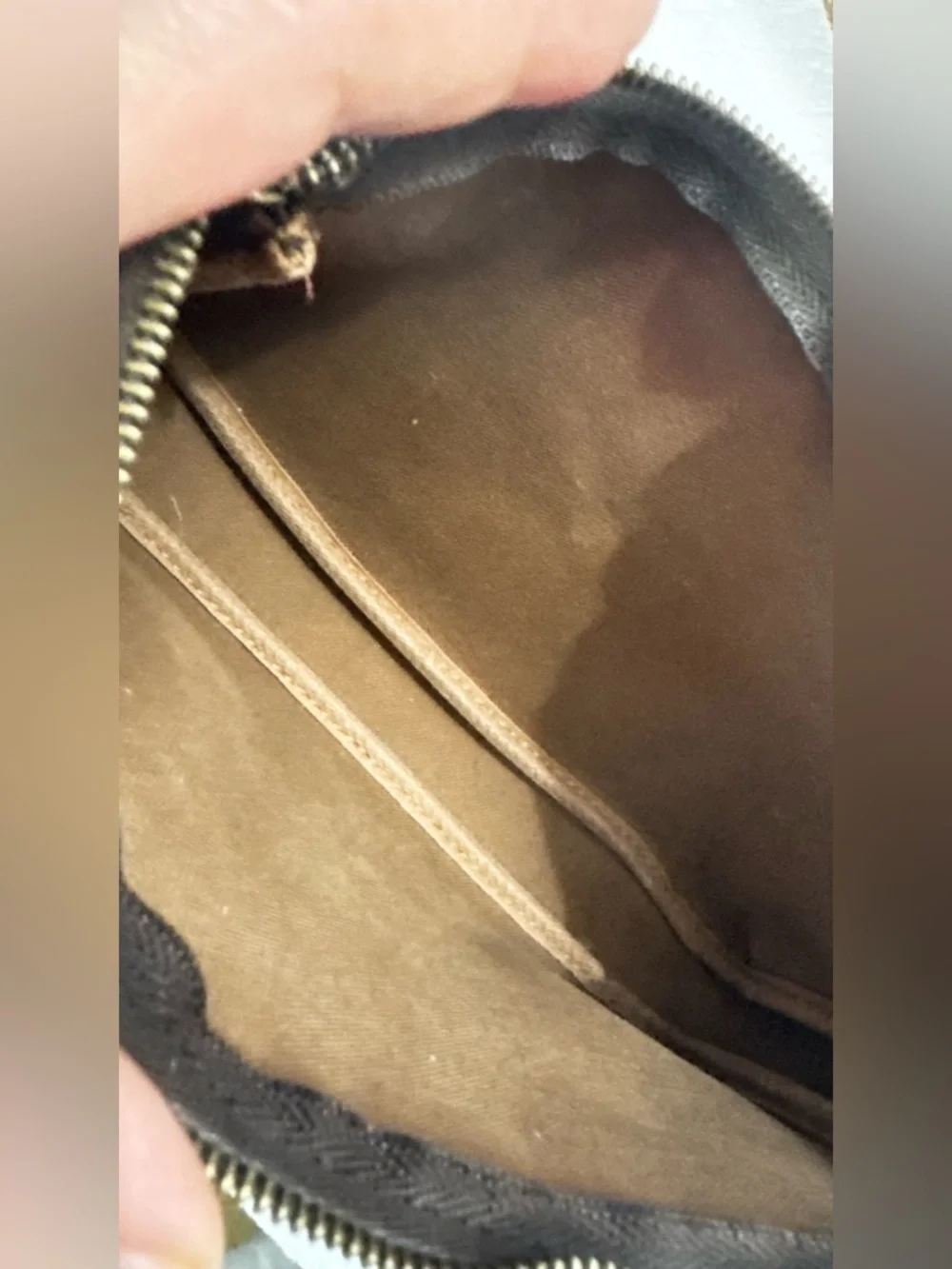 Louis Vuitton crossbody brown monogram canvas pochette removable strap bag